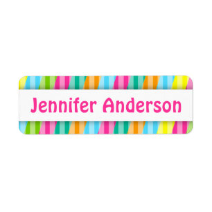 Rainbow Stripes - Custom Name Labels
