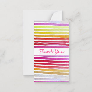 Rainbow stripes cute watercolor card