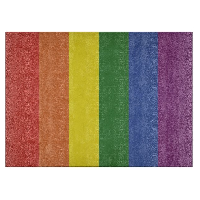 Rainbow stripes cutting board (Front)