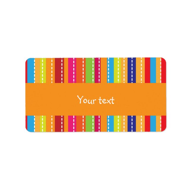 Rainbow stripes design label (Front)