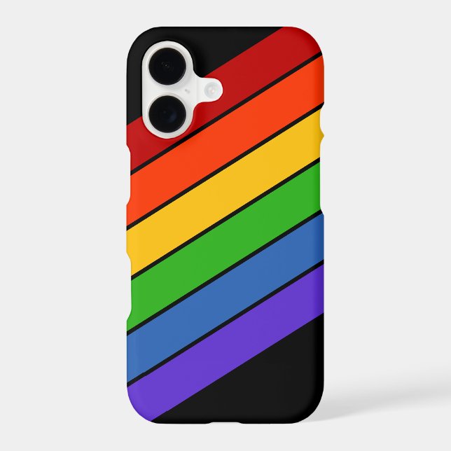 Rainbow Stripes Diagonal Black (Back)
