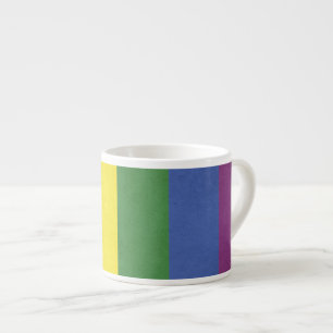 Rainbow stripes espresso cup