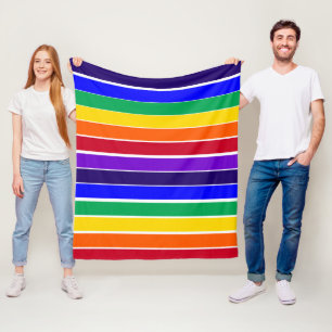 Rainbow Stripes Fleece Blanket