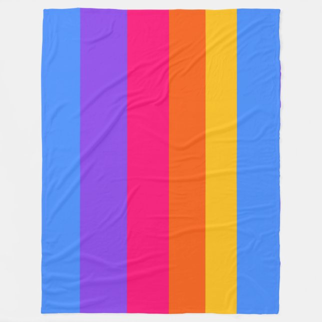 Rainbow Stripes Fleece Blanket (Front)