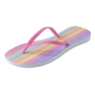 rainbow stripes flip flops