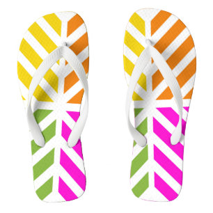 Rainbow Stripes Flip Flops