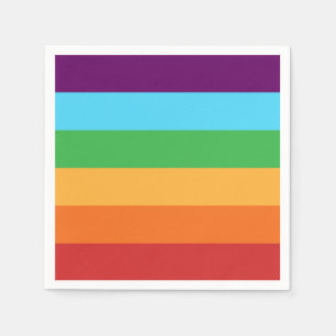 Rainbow Stripes Fun Bright Candy Birthday Party Napkin