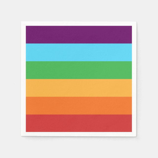 Rainbow Stripes Fun Bright Candy Birthday Party Napkin (Front)