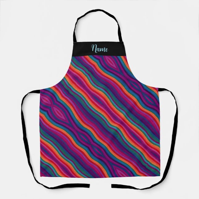 Rainbow Stripes Gay Pride Apron (Front)