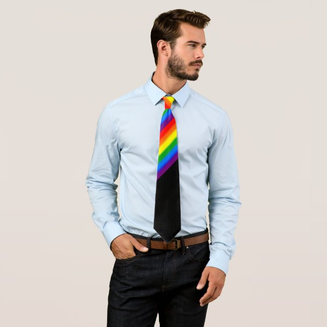 Rainbow Stripes Gay Pride DIY Colour Tie (In Situ)