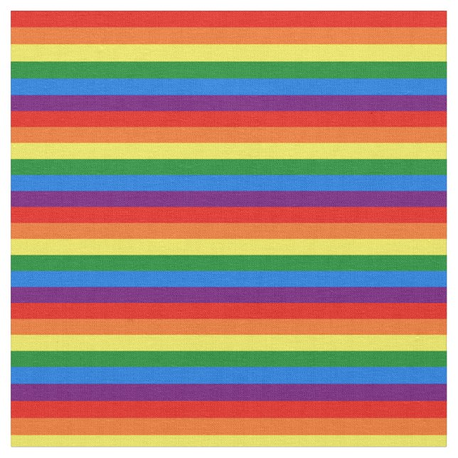 Rainbow Stripes Gay Pride LGBT Support Fabric (Close Up)