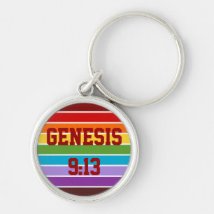 Rainbow Stripes, Genesis 9:13 Key Ring