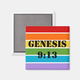 Rainbow Stripes, Genesis 9:13 Magnet