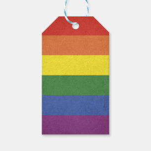 Rainbow stripes gift tags