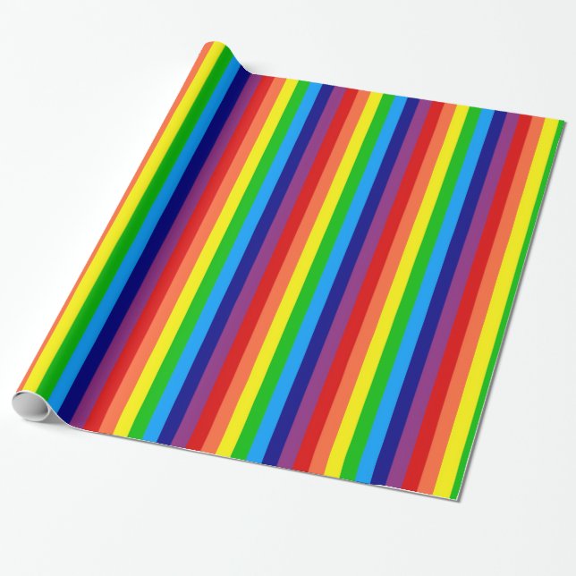 Rainbow Stripes Gift Wrap (Unrolled)