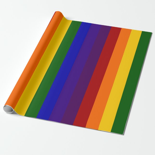 Rainbow Stripes Gift Wrap (Unrolled)