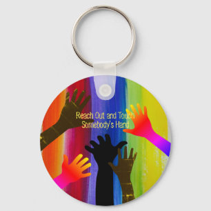 Rainbow Stripes (Hands) Key Ring
