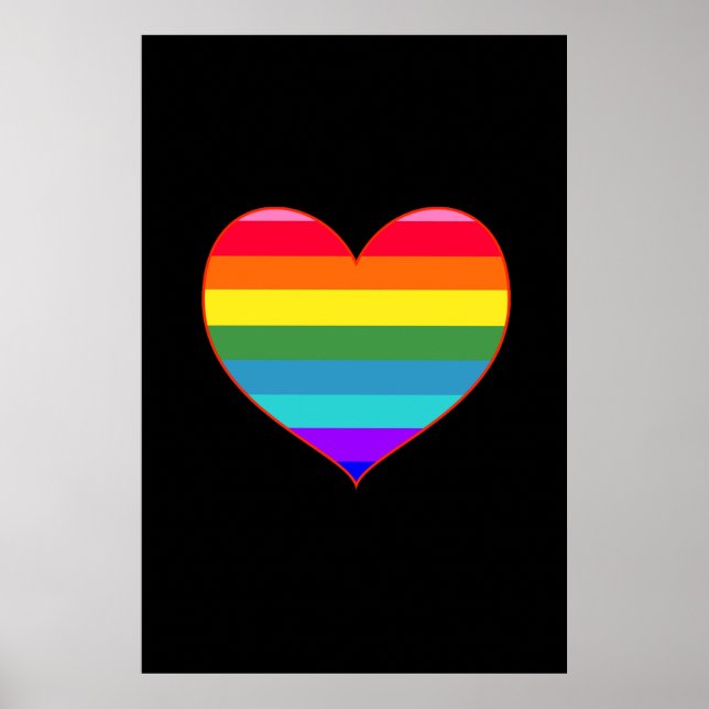 Rainbow Stripes Heart  Poster (Front)