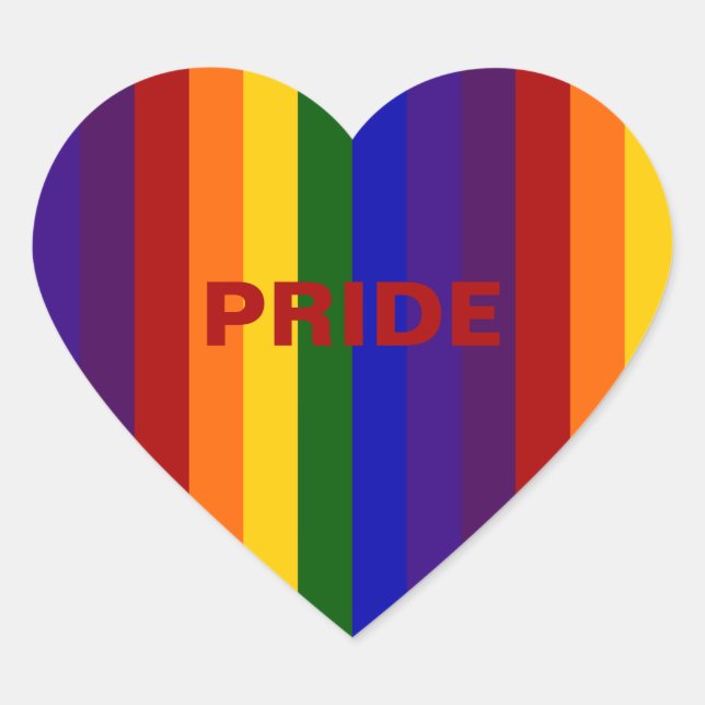 Rainbow Stripes Heart Sticker (Front)