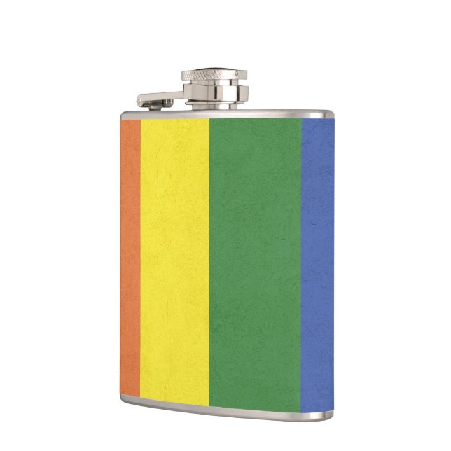 Rainbow stripes hip flask (Left)