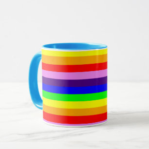 Rainbow Stripes Horizontal Classic Bright Mug