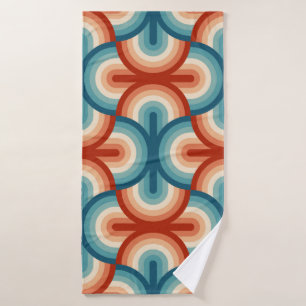 Rainbow stripes illustration pattern bath towel