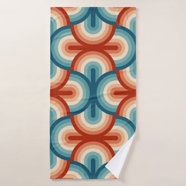 Rainbow stripes illustration pattern bath towel (Bath Towel)