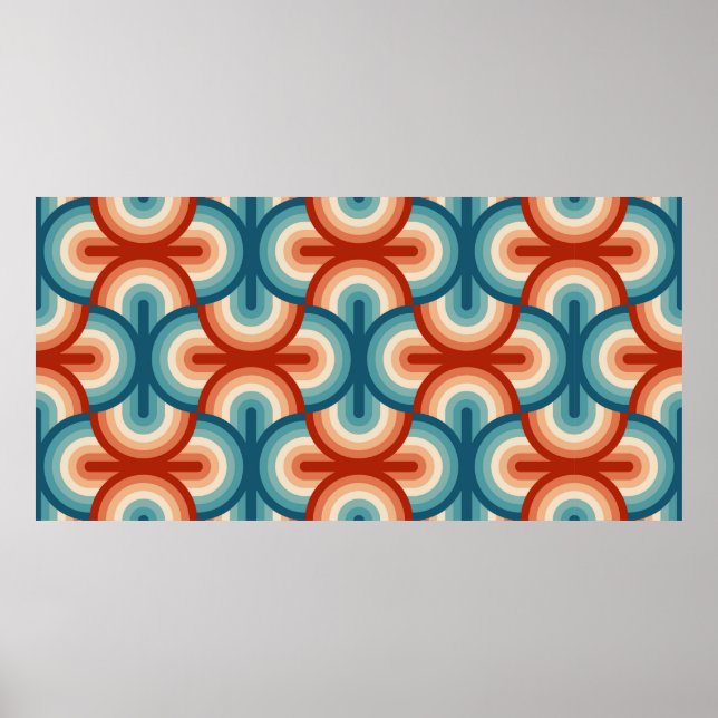 Rainbow stripes illustration pattern poster (Front)