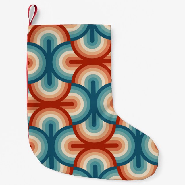 Rainbow stripes illustration pattern small christmas stocking (Front)