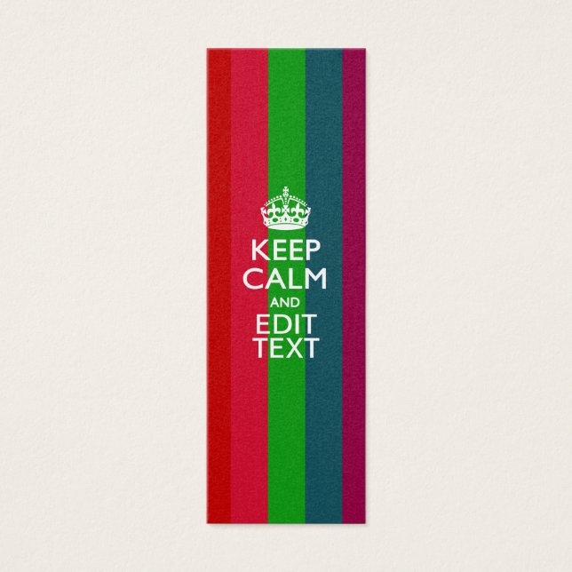 Rainbow Stripes Keep Calm And Your Text Customise (Front)
