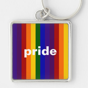 Rainbow Stripes Key Ring