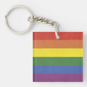 Rainbow stripes key ring