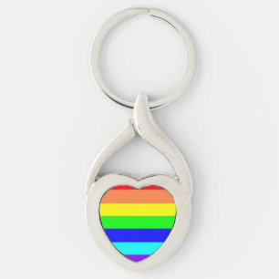 Rainbow Stripes Key Ring