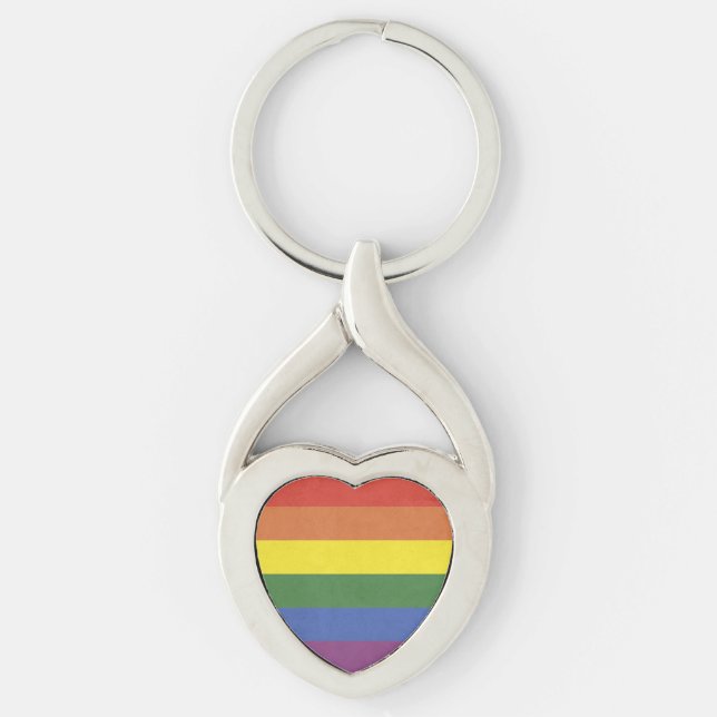 Rainbow stripes key ring (Front)