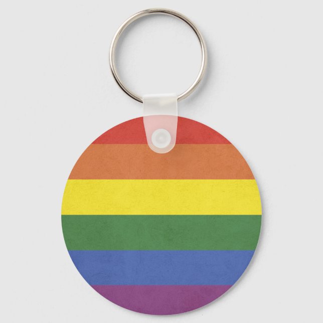 Rainbow stripes key ring (Front)