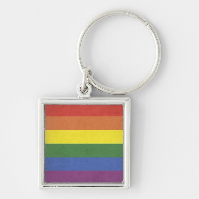 Rainbow stripes key ring (Front)