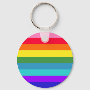 Rainbow Stripes Key Ring