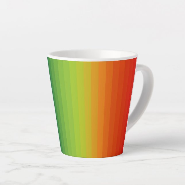Rainbow Stripes   Latte Mug (Right Angle)