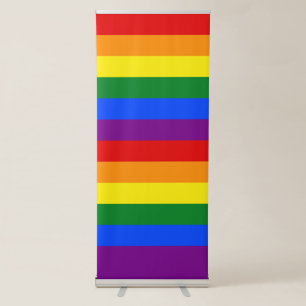 Rainbow Stripes LGBTQ Pride Flag Selfie Background Retractable Banner