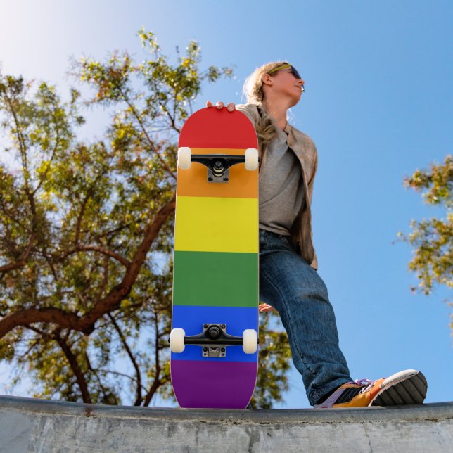 Rainbow Stripes LGBTQ Pride Skateboard (Outdoor 1)