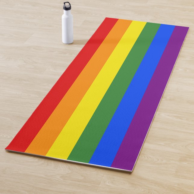 Rainbow Stripes LGBTQ Pride Yoga Mat (In Situ)