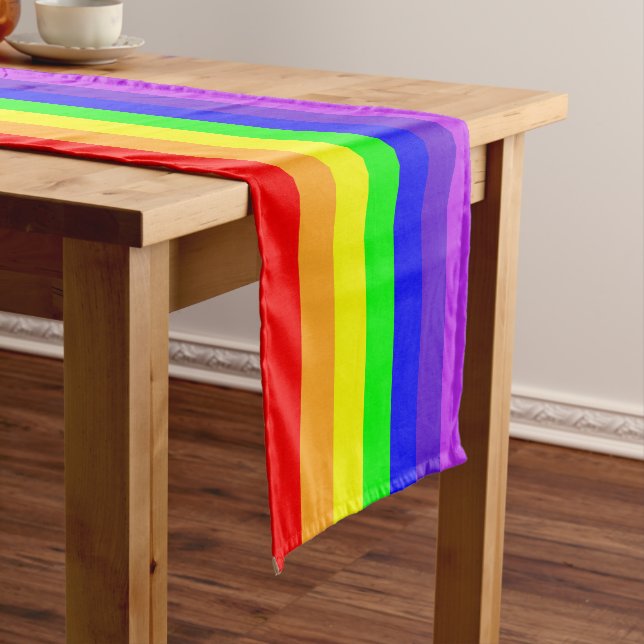 Rainbow Stripes Long Table Runner (In Situ)