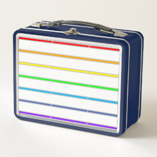 Rainbow Stripes Metal Lunch Box