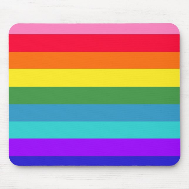 Rainbow Stripes Mouse Mat (Front)