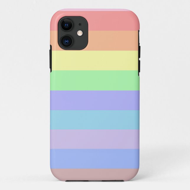 Rainbow Stripes of Pastel Colours Case-Mate iPhone Case (Back)