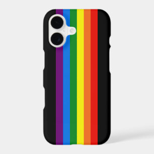 Rainbow Stripes on Black Gay Pride LGBT Support