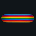 Rainbow Stripes on Black Gay Pride LGBT Support Skateboard<br><div class="desc">Show off your pride or support with this cool rainbow pride skateboard! Wanna add some text or slogan? Get into the full customisation area by clicking the Customise It button.</div>