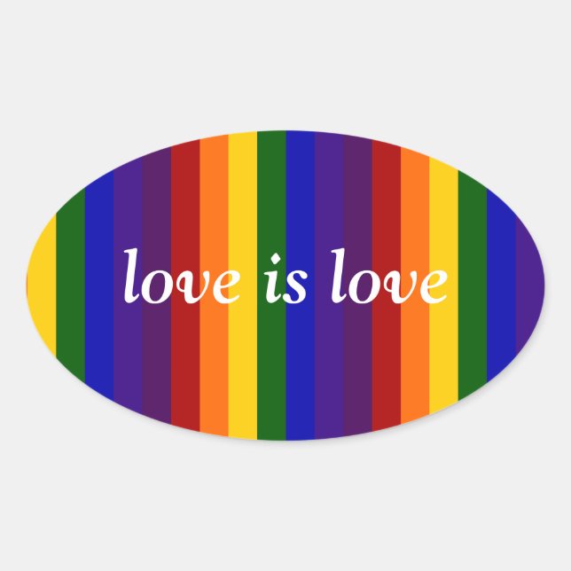 Rainbow Stripes Oval Sticker (Front)