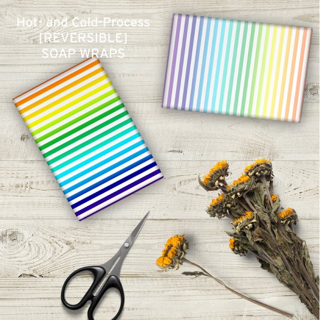 Rainbow Stripes Pattern Artisan Soap Wraps (Creator Uploaded)