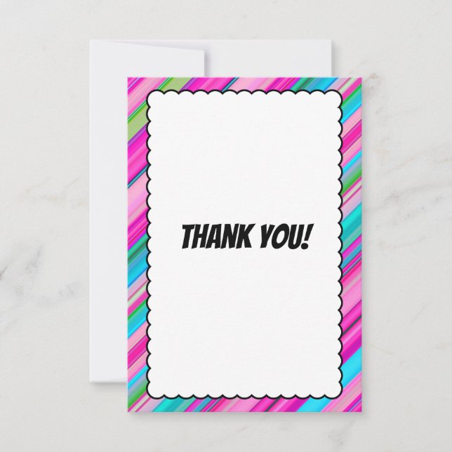Rainbow Stripes Pattern Birthday Custom Template (Front)